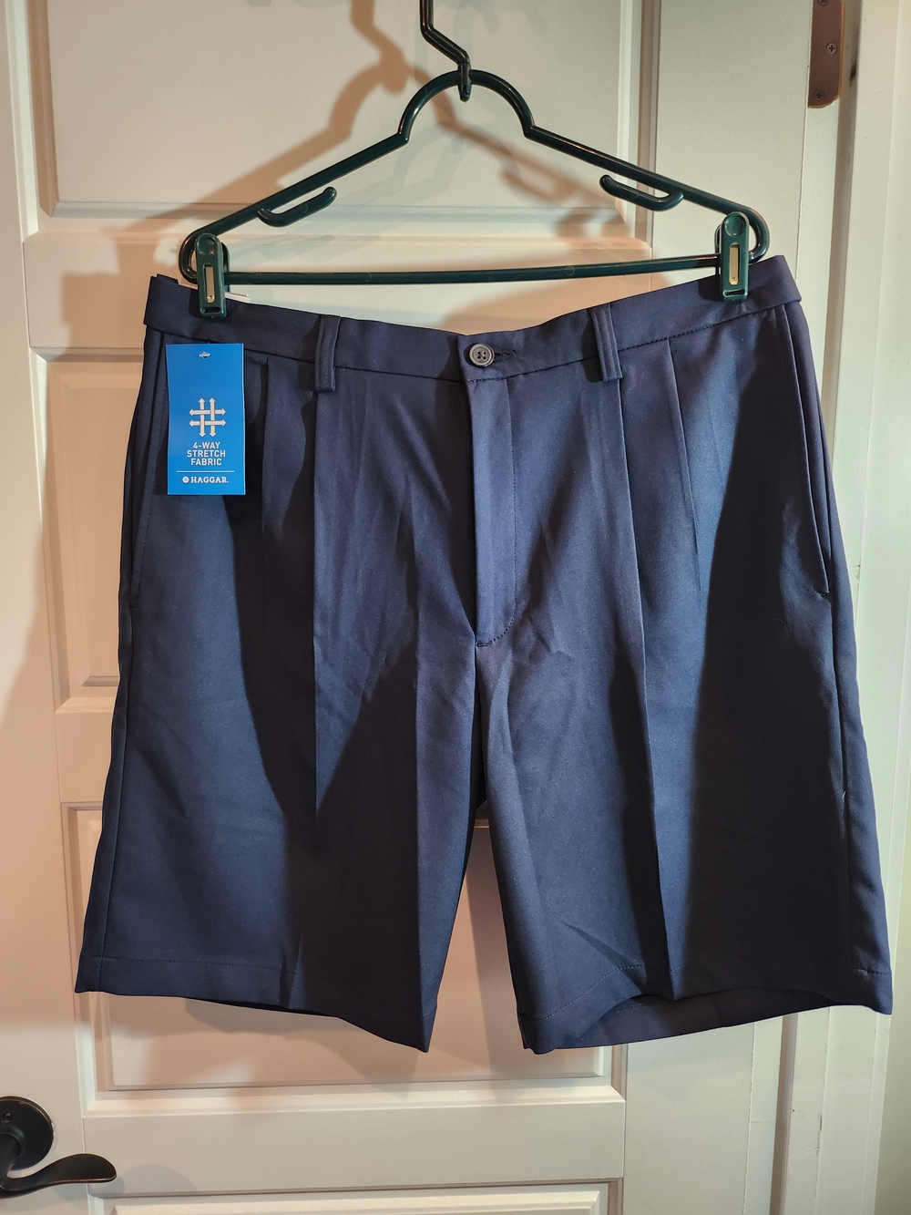 Haggar Men's Navy Flat-Front Walking Shorts